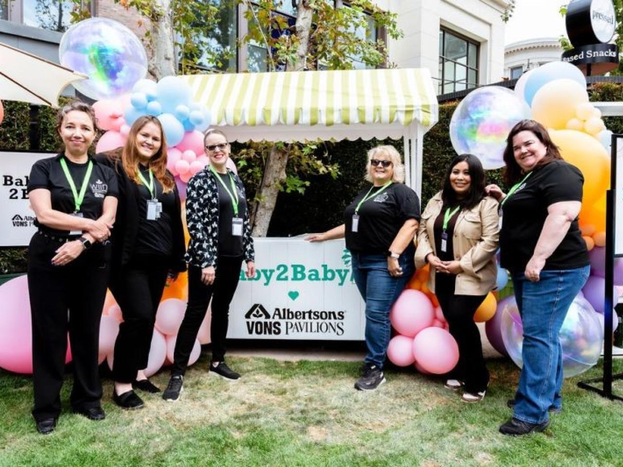 Group posing at Albertsons' SoCal Mother's Day event